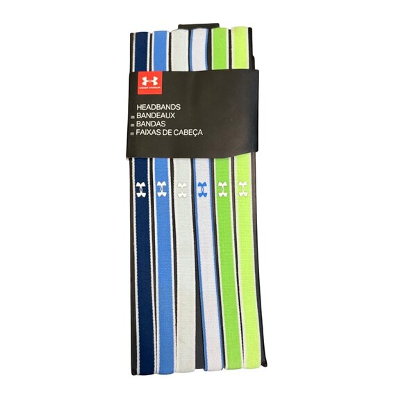 Under Armour Headbands Womens Multi-Pack Blue Green Stretch Elastic Adjustable - Picture 1 of 4